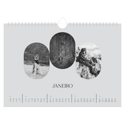 Calendário A4 horizontal — A estrada aberta [Janeiro]