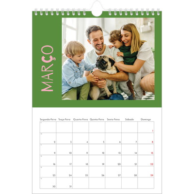 Calendário fotográfico A4 — Divertido e colorido [Março]
