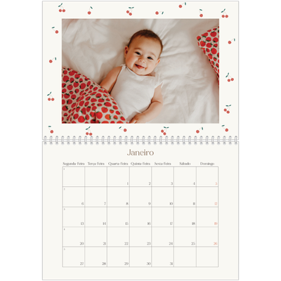 Calendário A4 duplo — Felicidade de cereja [Janeiro]