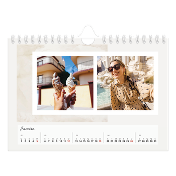 Calendário de Fotografias A5 Paisagem — Tons mudos