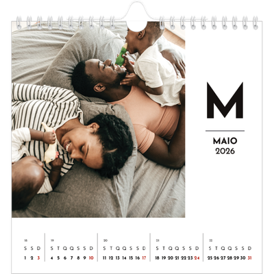 Calendário quadrado — Destaque da letra [capa]