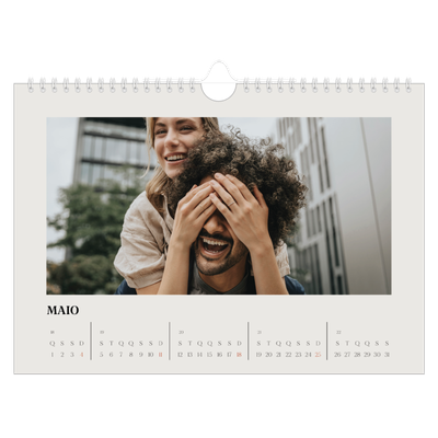 Calendário A4 horizontal — Marfim simples [capa]