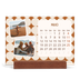 Calendário de mesa com suporte em madeira - horizontal  — Padrões retro [capa]