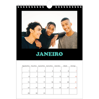 Calendário fotográfico A4 — Tipo divertido