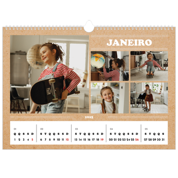 Calendário fotográfico horizontal A3 — O editorial deste ano