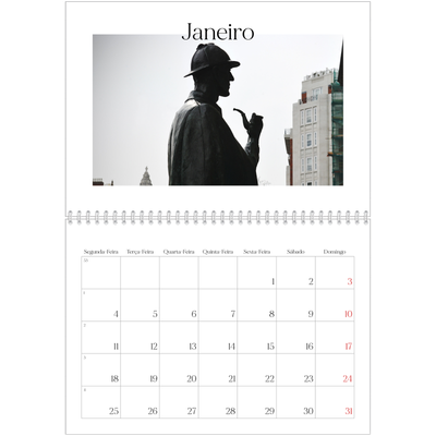 Calendário A4 duplo — O meu diário de viagem [Janeiro]