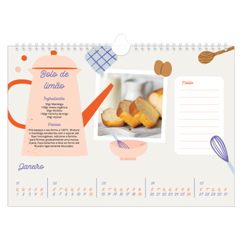 Calendário de Fotografias A4 Paisagem — Receitas do ano