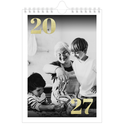 Calendário A5 — Números grandes com purpurinas [capa]