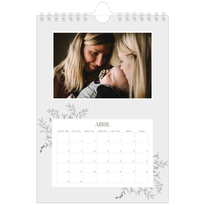 Calendário A5 — Flores desenhadas à mão [Abril]