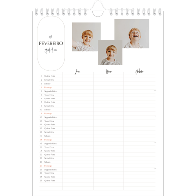 Agenda familiar A4 — Planificador de planos - Família de 3 [Fevereiro]