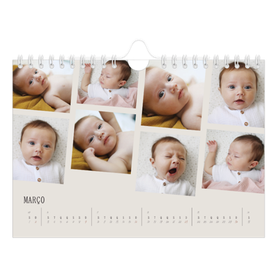 Calendário A5 horizontal — Memórias em movimento [Março]