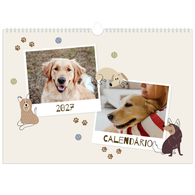 Calendário A3 Horizontal — Cãozinho brincalhão [capa]