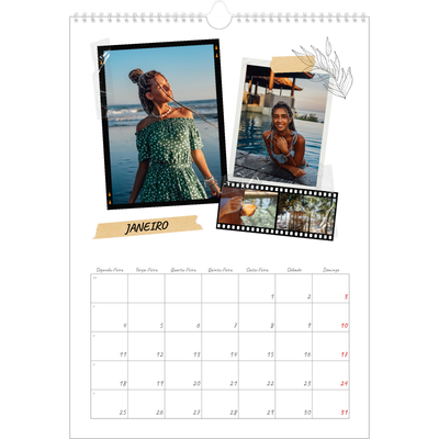Calendário A3 — Estilo de álbum de recortes [Janeiro]