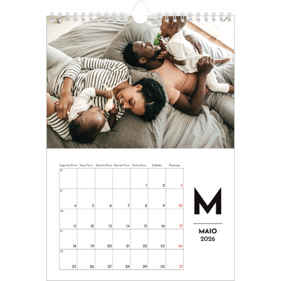 Calendário fotográfico A4 — Destaque da letra [capa]