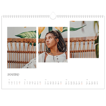 Calendário fotográfico horizontal A3 — Mosaicos de viagem