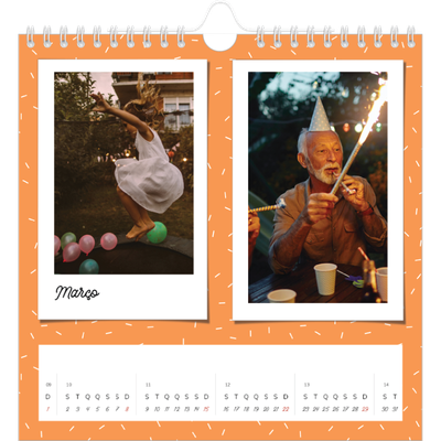 Calendário quadrado — Fotografias coloridas [Março]