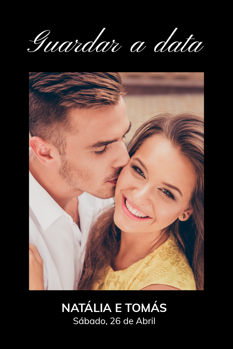 Save the date — Preto mínimo