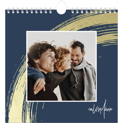Calendário quadrado — Fundos com pincel dourado [capa]