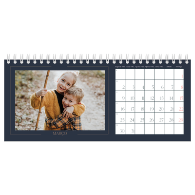 Calendários de mesa — Azul da Prússia [Março]