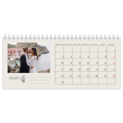 Calendários de mesa — Iniciais em flor [Maio]