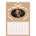 Calendário fotográfico A4 — Papel kraft e laço [Janeiro]