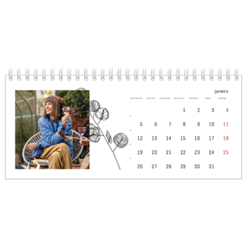 Calendário de Fotografias de Mesa — Desenhos de flores