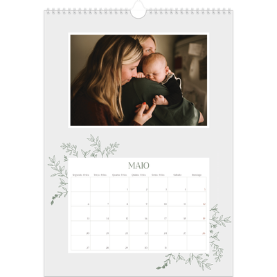 Calendário A3 — Flores desenhadas à mão [capa]