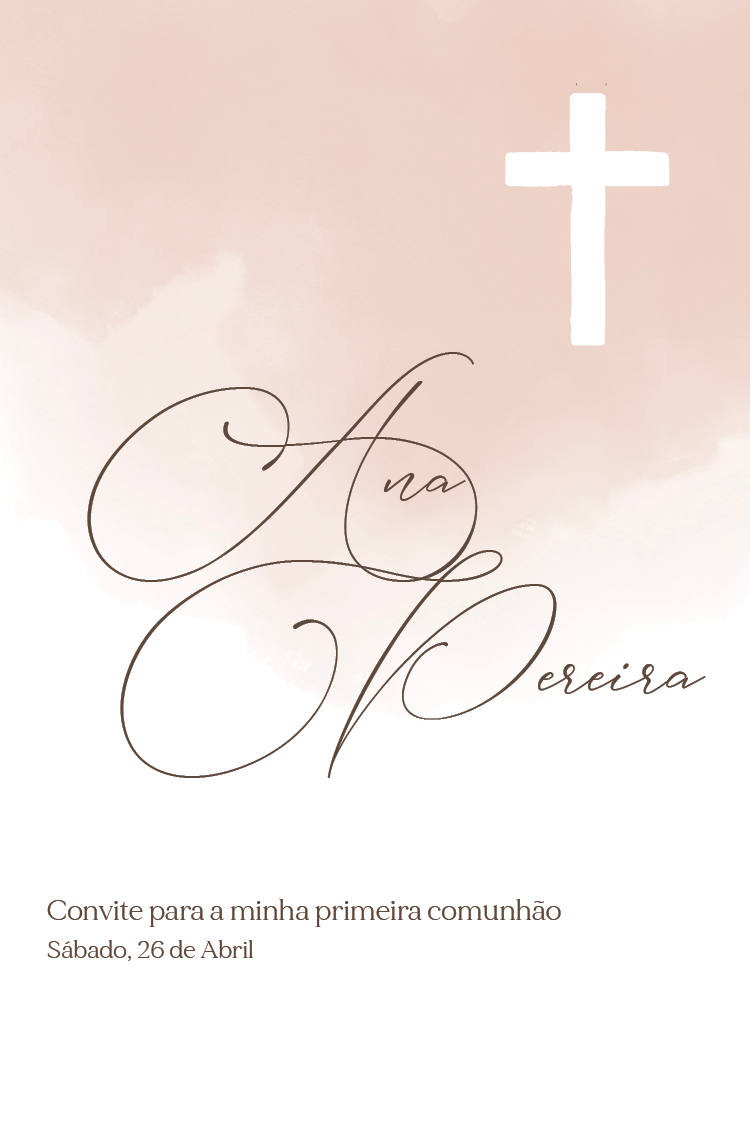 Convites — Aquarela abstrata pêssego