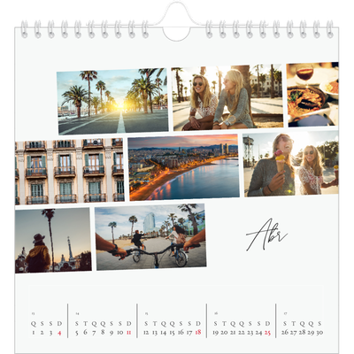 Calendário quadrado — Férias na cidade [Abril]