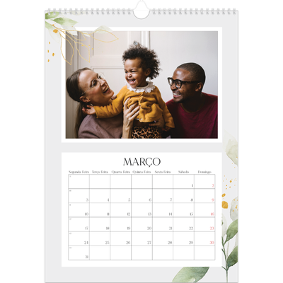 Calendário A3 — Salpicos florais [Março]