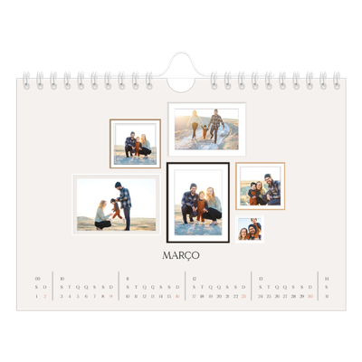 Calendário A5 horizontal — Galeria de fotografias de parede [Março]