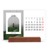 Calendário de mesa com suporte em madeira - horizontal  — O arco aberto [Janeiro]