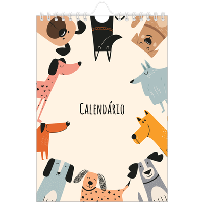 Calendário A5 — Patas de cão e rabiscos [capa]