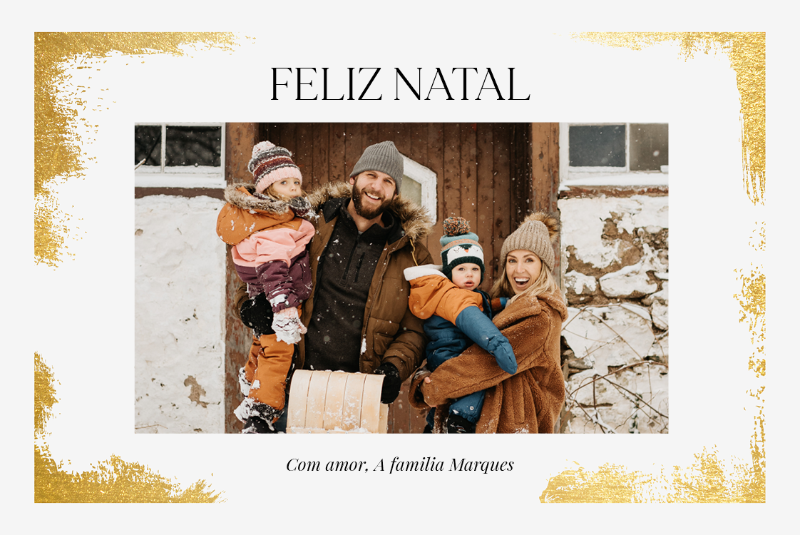 Cartões — Neve e dourado