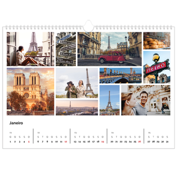 Calendário fotográfico horizontal A3 — Moldura