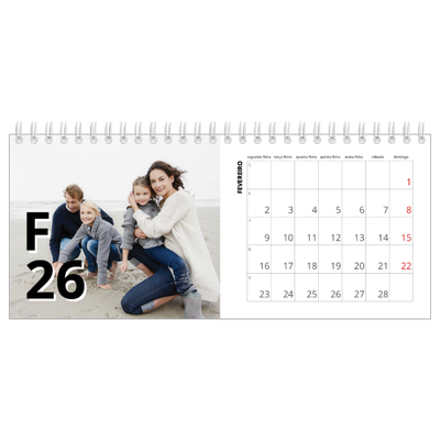 Calendários de mesa — Estilo de carta [Fevereiro]