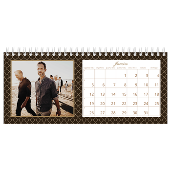 Calendário de Fotografias de Mesa — Vintage monocromático