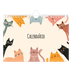 Calendário A5 horizontal — Patas de gato e rabiscos [capa]
