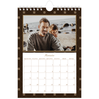 Calendário A5 — Vintage monocromático [Fevereiro]