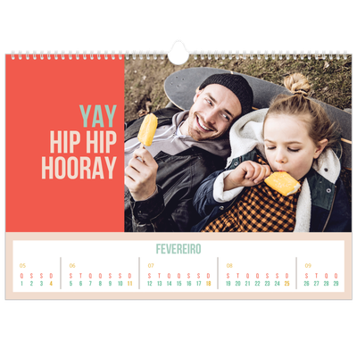 Calendário A3 Horizontal — Brilhante e bonito [Fevereiro]