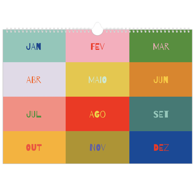 Calendário A3 Horizontal — Divertido e colorido [capa]