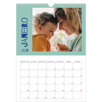 Calendário fotográfico A3 — Divertido e colorido