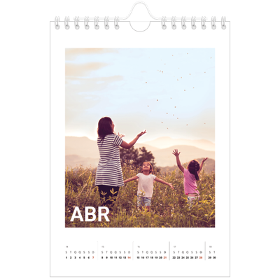 Calendário A5 — Mês grande [Abril]