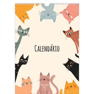 Calendário A3 — Patas de gato e rabiscos [capa]