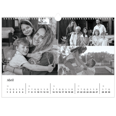 Calendário A3 Horizontal — Foco [Abril]