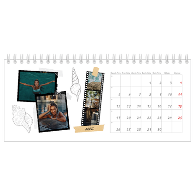Calendários de mesa — Estilo de álbum de recortes [Abril]