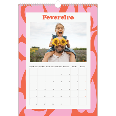 Calendário fotográfico A4 — Jogar com o padrão [Fevereiro]