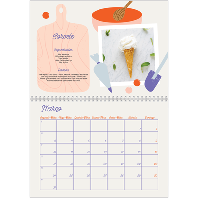 Calendário A4 duplo — Receitas do ano [Março]
