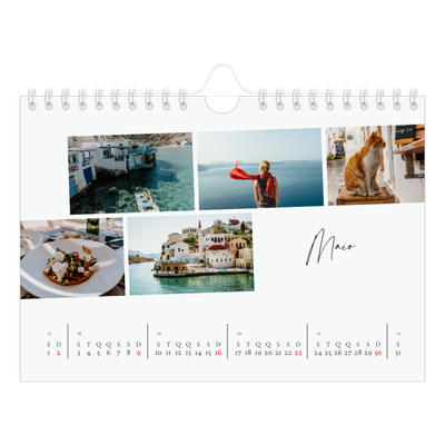 Calendário A5 horizontal — Férias na cidade [Maio]