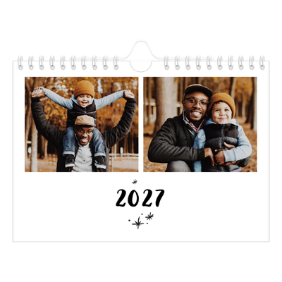 Calendário A5 horizontal — Escrito à mão [capa]